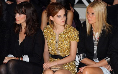 Liv Tyler, Emma Watson in Gwyneth Paltrow v prvi vrsti modne revije Burberry Prorsum