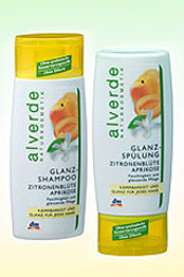 Alverde šampon in balzam za sijaj las z ekstrakti cvetov citronke in marelic